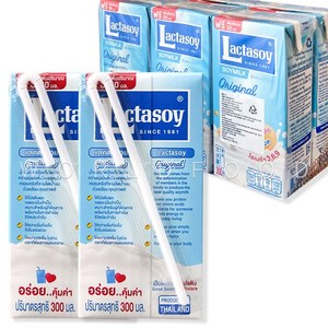 태국 두유 락타소이 락카소이 소이밀크 Lactasoy Soymilk, 300ml, 6개