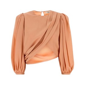 끌로에 드레이프 디테일 블라우스, 오렌지계열, France 38(KR 66)