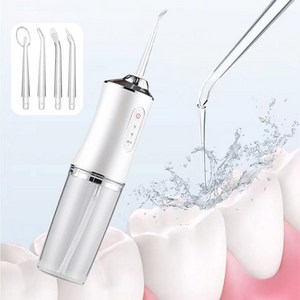 워터젯 구강세정기 3가지 모드 조절 휴대용 스켈링 무선 구강용품+ 노즐 4개