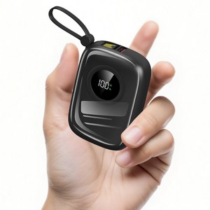 PIUJJA LCD잔량표시 멀티단자 QC3.0 PD 22.5W 고속충전 케이블 일체형 대용량 휴대용 미니 C타입 보조배터리 10000mAh