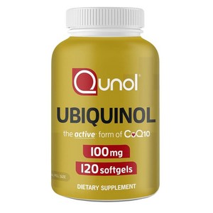 큐놀 Qunol 유비퀴놀 Ubiquinol CoQ10 코큐텐 100mg 120소프트젤, 1개, 120정