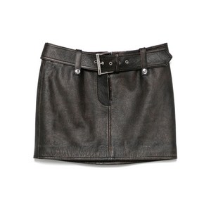 알렉산더맥퀸 레더 미니 스커트, 브라운계열, Italy 42(KR 66)