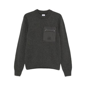 C.P.컴퍼니 체스트 포켓 크루 넥 스웨터, 그레이계열, Standard S