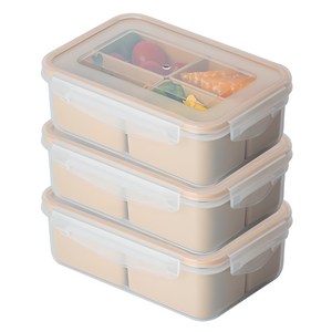 나누담 나눔 반찬통 밀프랩 4칸 밀폐용기, 1.1L(3P), 1세트