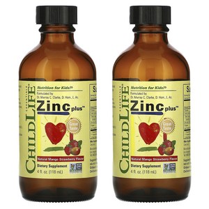 차일드라이프 어린이 아연 플러스 내추럴 망고 스트로베리, 118ml, 2개