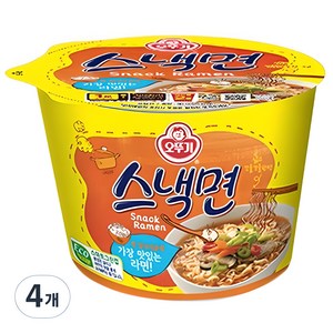 오뚜기 스낵면 컵라면 90g, 4개