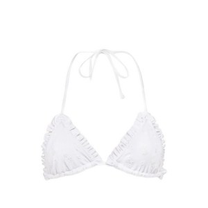 끌로에 러플 트리밍 플로럴 자수 비키니 탑, 화이트계열, France 36(KR 55)