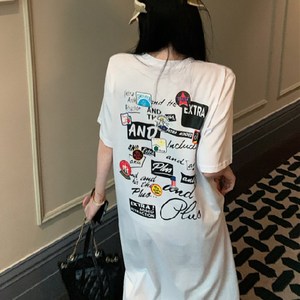 베르슈어 백 프린팅 루즈핏 롱 원피스