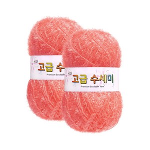 울클럽 뜨개실 고급수세미실 80g 2볼, 2개, 140 코랄핑크