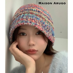 메종아루고 생기부여 숏비니 니트벙거지모자 비니모자 여성겨울모자 beanie