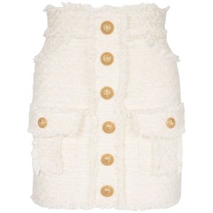 발망 장식 버튼 미니 스커트