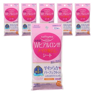 소프티모 W히알루론산 클렌징 시트, 12매입, 6개