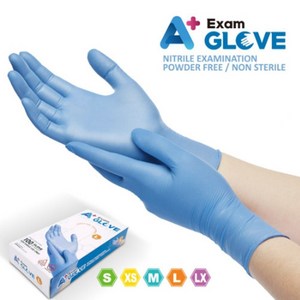 FDA 승인 에이플러스 니트릴 위생장갑 염소처리 파우더프리 A+ Exam Glove, 대(L), 1개