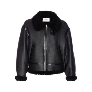 생로랑 시어링 칼라 레더 재킷