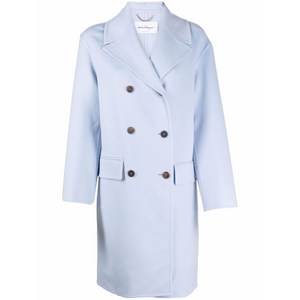 페라가모 더블 브레스티드 버튼 코트, 블루계열, Italy 38(KR 44)