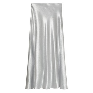 토리 버치 새틴 미디 스커트, 실버계열, US 4(KR S/M)