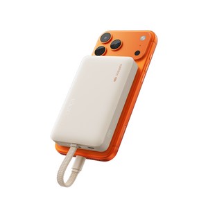 쿡테크 CP12 일체형 2in1 보조배터리 22.5W 고속충전 마그네틱 무선 맥세이프 보조배터리 10000mAh +입출력 C타입 케이블