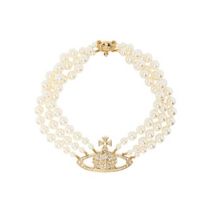 비비안웨스트우드 쓰리 로우 바스 릴리프 초커 네크리스