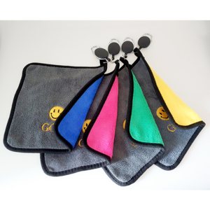 [뽀찌버디나비] 양면 스마일 자수 볼타올 골프타올 릴와이어 극세사타올, 그린, 1개