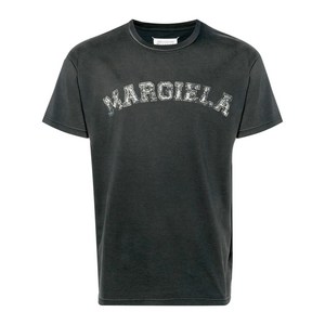 메종 마르지엘라 로고 프린트 코튼 코튼 티셔츠