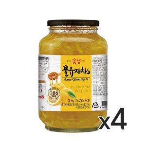 꽃샘 꿀유자차S 2kg, 1개입, 4개