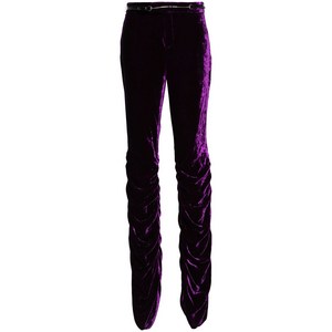 구찌 로우라이즈 슬림 핏 벨벳 팬츠, 바이올렛/보라계열, Italy 40(KR 55)