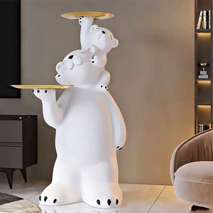 Nurom 도베르만 사이드 테이블 거실 협탁 인테리어 장식품 트레이 대형 곰돌이 무드등 집들이 개업 선물, A