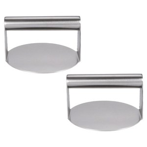 Zilanya 스테인리스 스틸 라운드 미트 프레스 QH002, 14x14x7.5c..., 2개