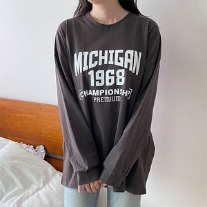 세라제이 오버핏 MICHIGAN 롱 박스 티셔츠