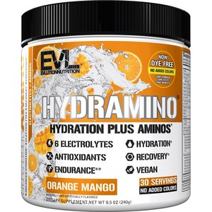 EVLUTIONNUTRITION 하이드로아미노 하이드레이션 플러스 아미노 오렌지 망고 맛, 237g, 1개