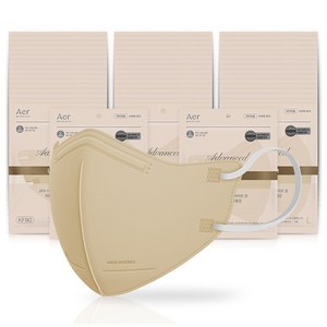 아에르 어드밴스드 라이트핏 마스크 대형 KF80, 1개입, 베이지, 50개