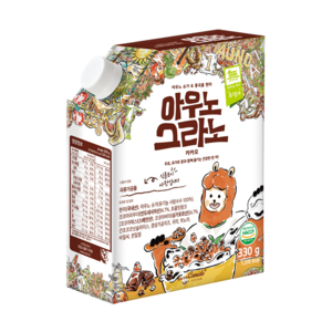 아우노 그라노 첨가물없는 카카오 그래놀라 씨리얼 어린이 유아 직장인 간식, 350g, 1개