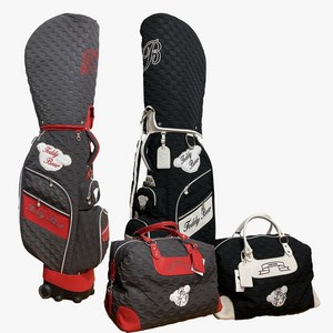 테디베어 보스턴백 바퀴형 여자골프백세트 초경량 휠 골프캐디가방 TB-065B, 블랙