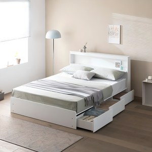 파로마 르마르 LED 수납 침대 프레임 + 6회전 본넬 매트리스 세트 방문설치