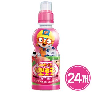 팔도 뽀로로 캐릭터 음료 복숭아맛, 235ml, 24개
