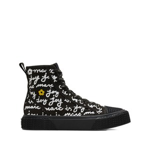 마크제이콥스 마크 이즈 조이 캔버스 하이탑 캔버스 스니커즈, Europe 37(KR 240), 블랙계열+화이트계열
