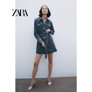 ZARA 자라 데님 벨트 미니 원피스