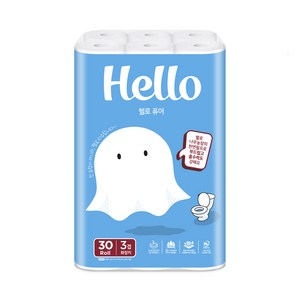 헬로 순수 천연펄프 3겹 데코 롤화장지