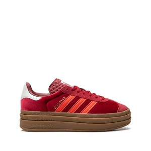 아디다스 가젤 볼드 벨벳 팩 빅토리 레드 브라이트 레드 오프 화이트 스니커즈, US 8.5(KR 255), 레드계열