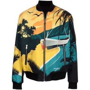 발망 발망 리버서블 트로피컬 프린트 보머 재킷