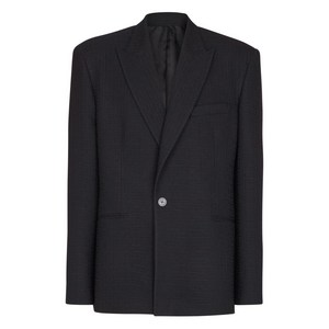 발망 모노그램 패턴 싱글 브레스티드 울 블레이저, 블랙계열, Italy 52(KR 115)