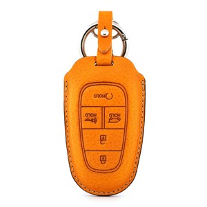 페레노 현대 스타리아 5버튼 스마트키 가죽케이스 PH12 키홀더 키링, 미네르바복스 옐로우