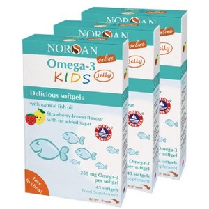 어린이 오메가 1000mg DHA NORSAN Omega 3 KIDS Jelly 120, 3개, 120정