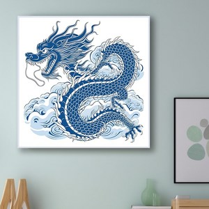 갑진년새해 청룡의해 용그림 행운 액자 풍수 지리 거실 현관 좋은 그림 대형 가게 오픈 개업 집들이 선물, 7.수호신 청룡, 1. 25x25(cm), 1.무광화이트알루미늄액자