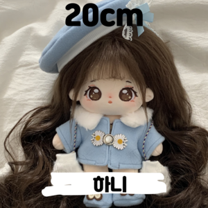 20cm 하니 무속성 아이돌인형 솜인형 무골 유골 의상 가발 세트, 하니 인형+따뜻한 겨울 세트