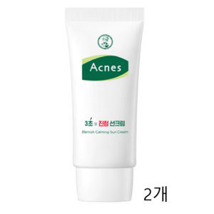 아크네스 3초 진정 선크림 SPF 50+ PA++++ 50ml 2개