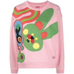 겐조 켄주 모티프 자수 스웨트셔츠, 핑크계열, Standard M