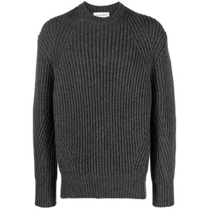알렉산더맥퀸 패널 골지 울 스웨터, 그레이계열, Standard M