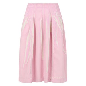 마르니 스트로크 프린트 미디 스커트, 핑크계열+화이트계열, Italy 40(KR 55)