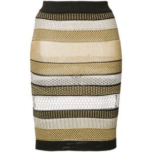 발망 메탈릭 스트라이프 스커트